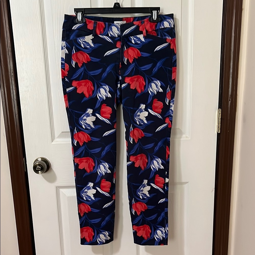 Old Navy Pixie Pants with Red, White, and Blue Floral